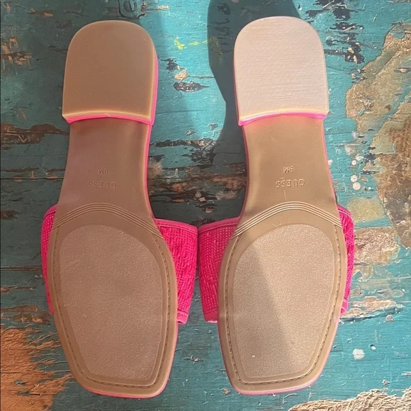 Guess Women's Bright Pink Slide Sandals 9 - Picture 4 of 5
